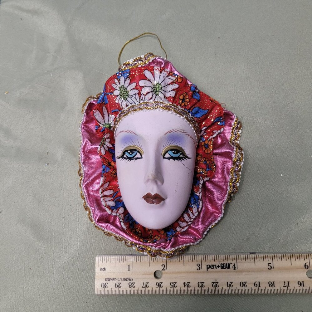 Vintage masquerade mask wall hanging